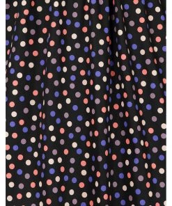 Hearts & Roses Ophelia Polkadot 50's Swing Dress Black New In