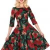 New In Hearts & Roses Anne Manie 50's Swing Dress Black