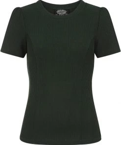 Hearts & Roses Susan Knitted 60's Top Green New In