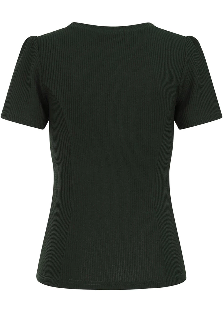 Hearts & Roses Susan Knitted 60's Top Green New In