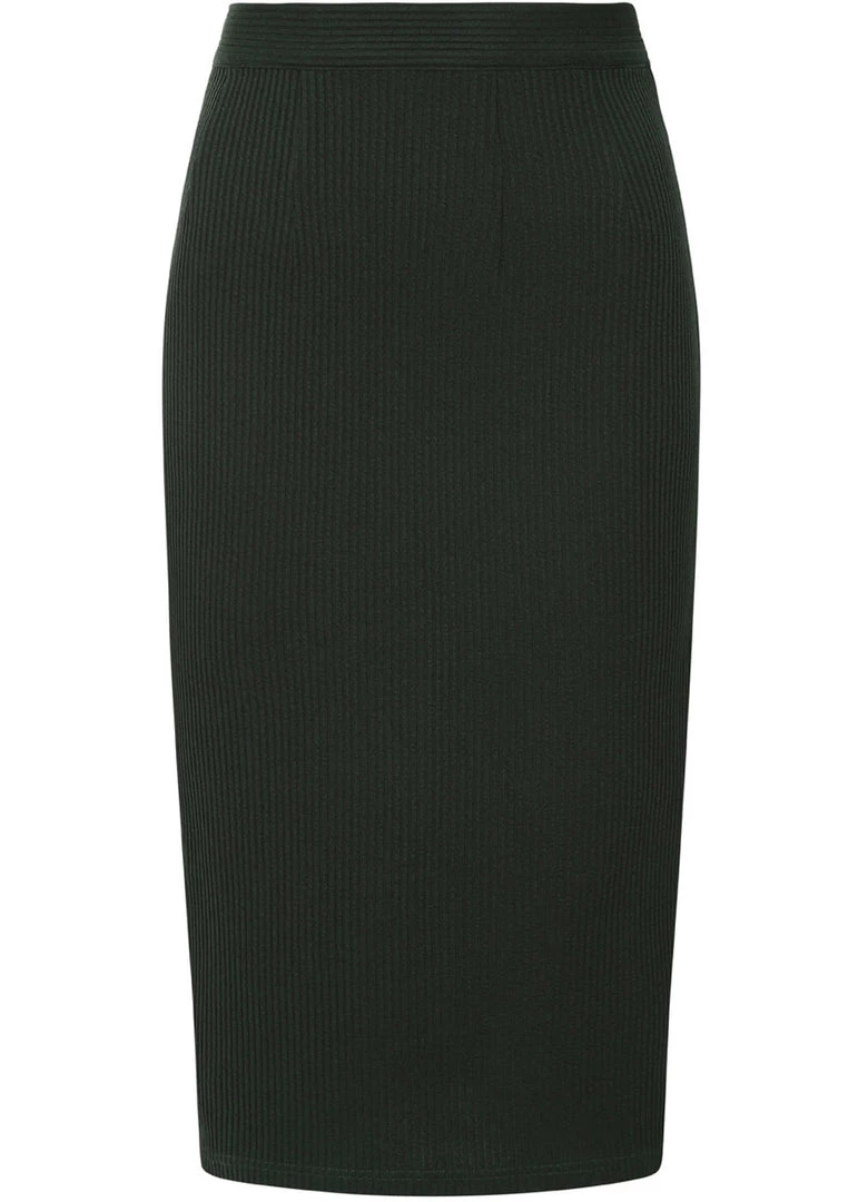 Hearts & Roses Sally Knitted 60's Pencil Skirt Green