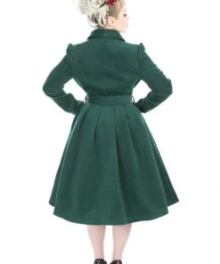 Hearts & Roses Hermeline 50's Swing Coat Teal Green New In