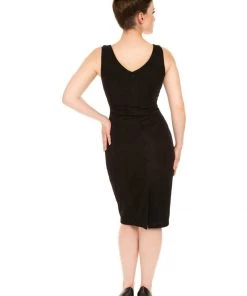 New In Hearts & Roses Ariel Sparkle 50's Pencil Dress Black