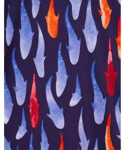 New In Hearts & Roses Ruby Goldfish 50's Swing Dress Blue