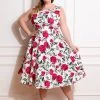 Hearts & Roses Hazel Floral 50's Swing Dress Ivory