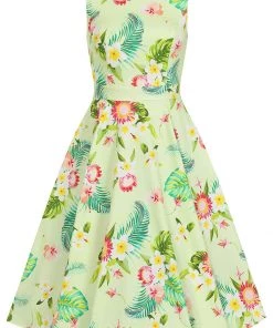 Hearts & Roses Luisa Tropical 50's Swing Dress Yellow