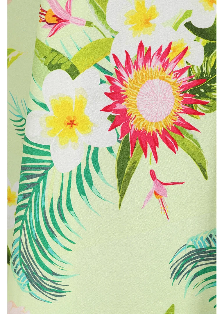 Hearts & Roses Luisa Tropical 50's Swing Dress Yellow