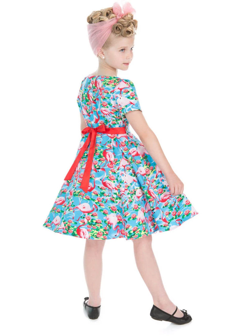 Hearts & Roses Kids Funky Flamingo Dress New In