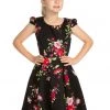Hearts & Roses Kids Charming 50's Swing Dress Black New In