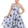Hearts & Roses Rosanne 50's Swing Dress White Blue