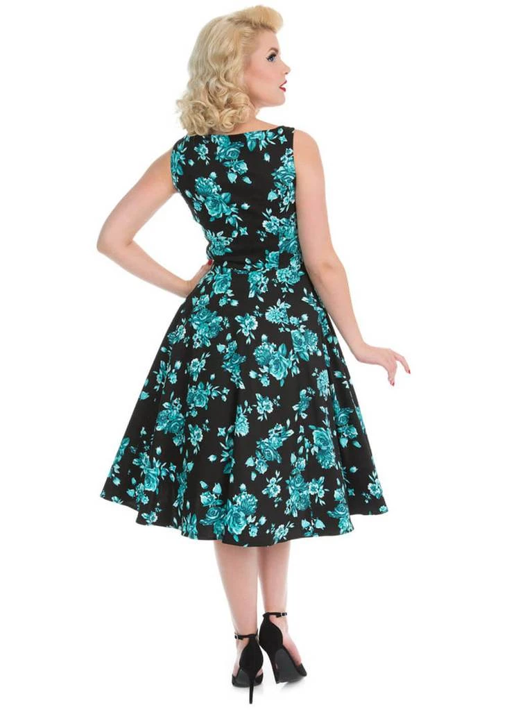 New In Hearts & Roses Rosacea 50's Swing Dress Black