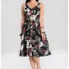 New In Hell Bunny Tahiti 50's Swing Dress Black