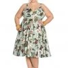 New In Hell Bunny Tahiti 50's Swing Dress Green