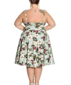 New In Hell Bunny Tahiti 50's Swing Dress Green