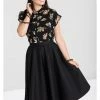 Hell Bunny Paula 50's Swing Skirt Black New In