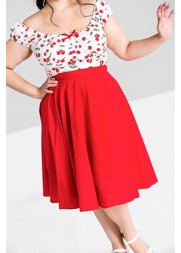 Hell Bunny Paula 50's Swing Skirt Red New In