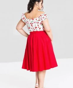 Hell Bunny Paula 50's Swing Skirt Red New In