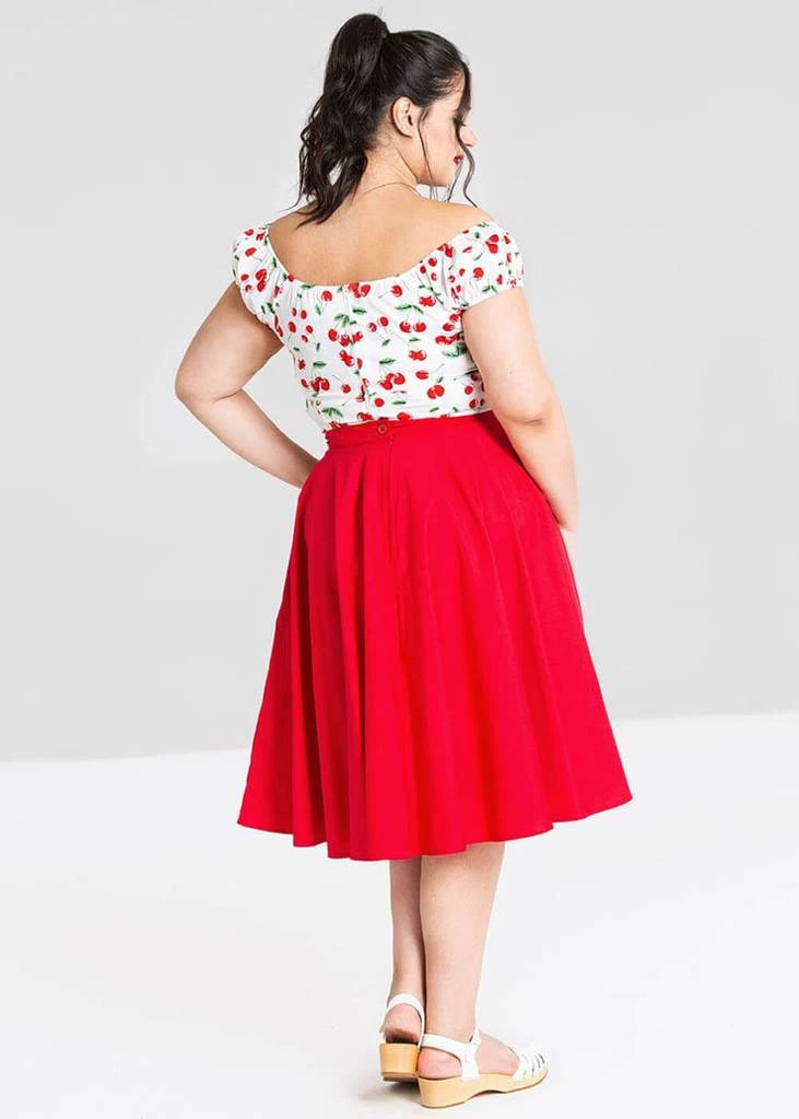 Hell Bunny Paula 50's Swing Skirt Red New In