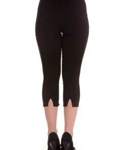 Hell Bunny Tina 50's Capri Trousers Black