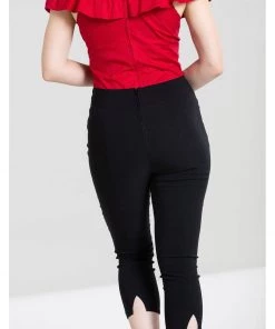 Hell Bunny Tina 50's Capri Trousers Black