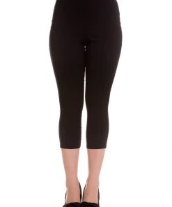 Hell Bunny Tina 50's Capri Trousers Black