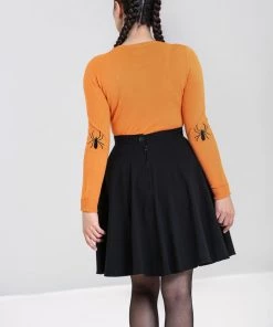 Hell Bunny Spider 50's Cardigan In Orange New In