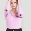 Hell Bunny Spider 50's Cardigan Pink New In