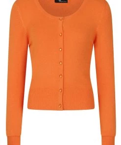 Hell Bunny 50's Paloma Cardigan Orange New In