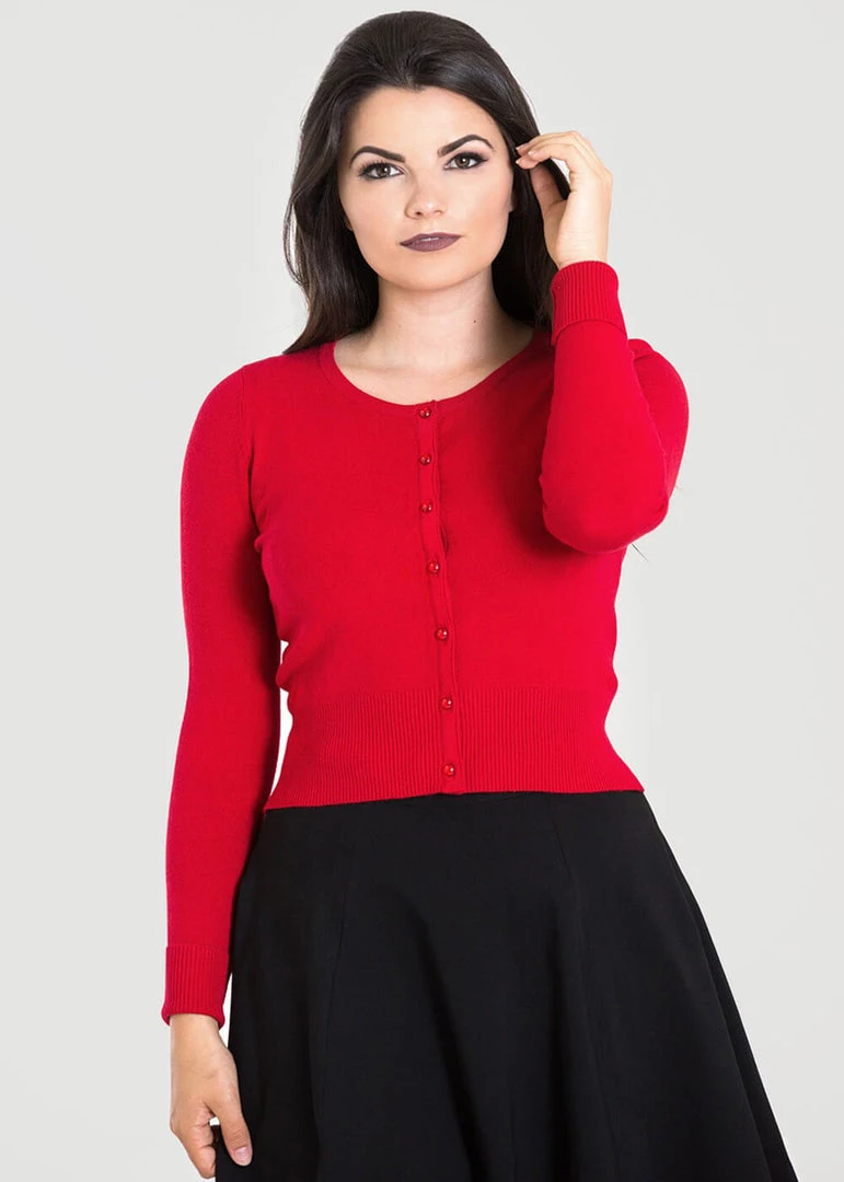 New In Hell Bunny Paloma 50's Cardigan Red