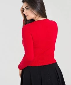 New In Hell Bunny Paloma 50's Cardigan Red
