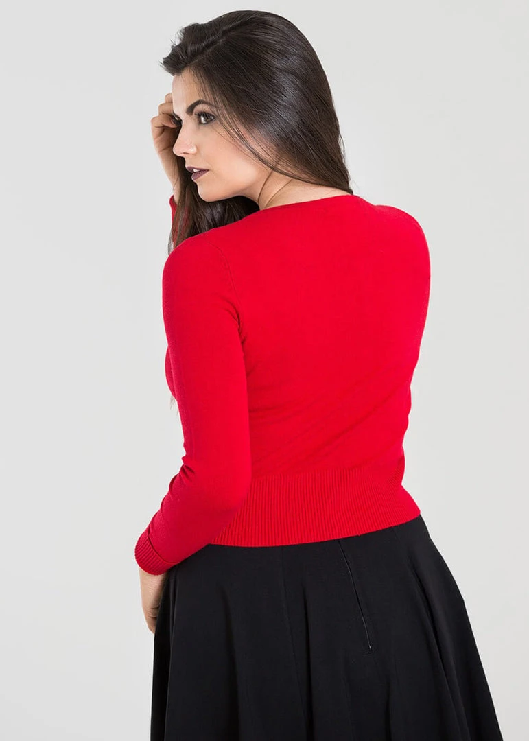 New In Hell Bunny Paloma 50's Cardigan Red