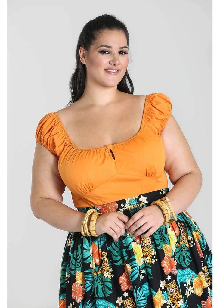 Hell Bunny Melissa 50's Top Orange Colour New In