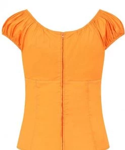 Hell Bunny Melissa 50's Top Orange Colour New In