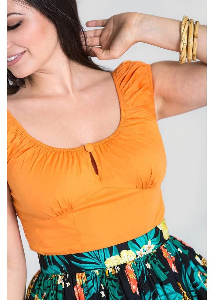 Hell Bunny Melissa 50's Top Orange Colour New In