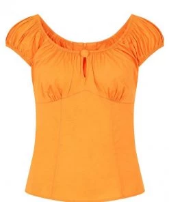 Hell Bunny Melissa 50's Top Orange Colour New In