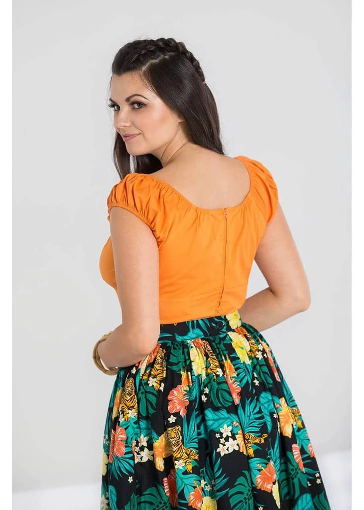 Hell Bunny Melissa 50's Top Orange Colour New In