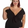 New In Hell Bunny Bardot 50's Top Black