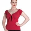 Hell Bunny Bardot 50's Top Red New In