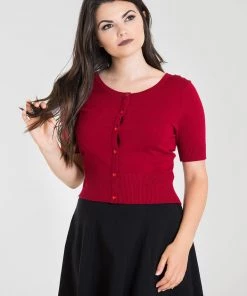 Hell Bunny Wendi 50's Cardigan Dark Red