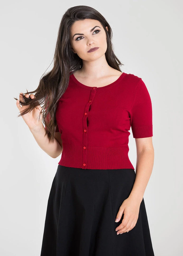 Hell Bunny Wendi 50's Cardigan Dark Red