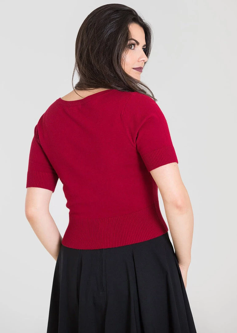 Hell Bunny Wendi 50's Cardigan Dark Red