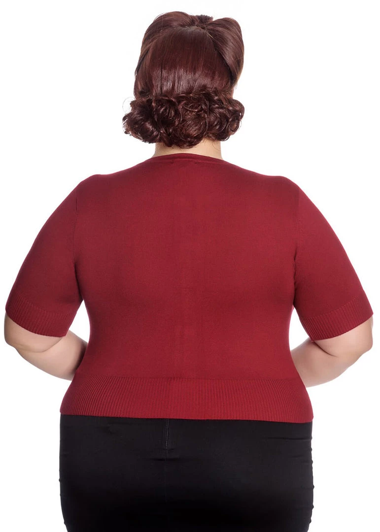 Hell Bunny Wendi 50's Cardigan Dark Red