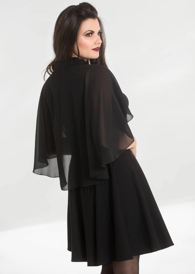 Hell Bunny Draco Cape Blouse Black