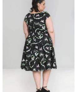 Hell Bunny Lexie Poodles 50's Swing Dress Black New In