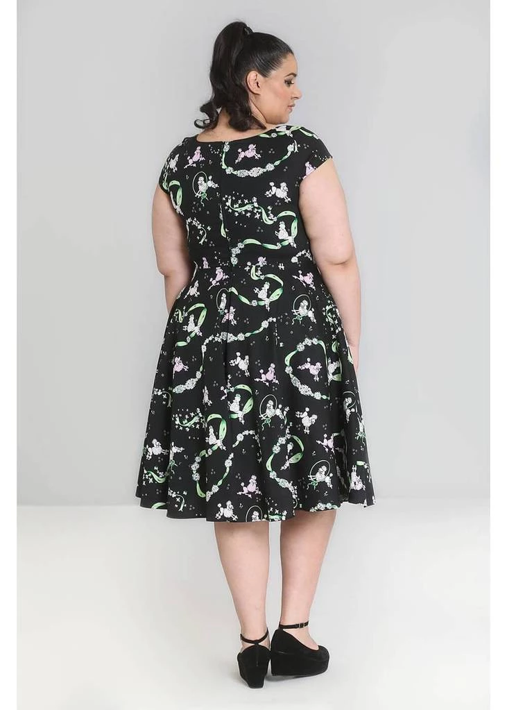 Hell Bunny Lexie Poodles 50's Swing Dress Black New In