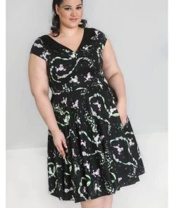 Hell Bunny Lexie Poodles 50's Swing Dress Black New In