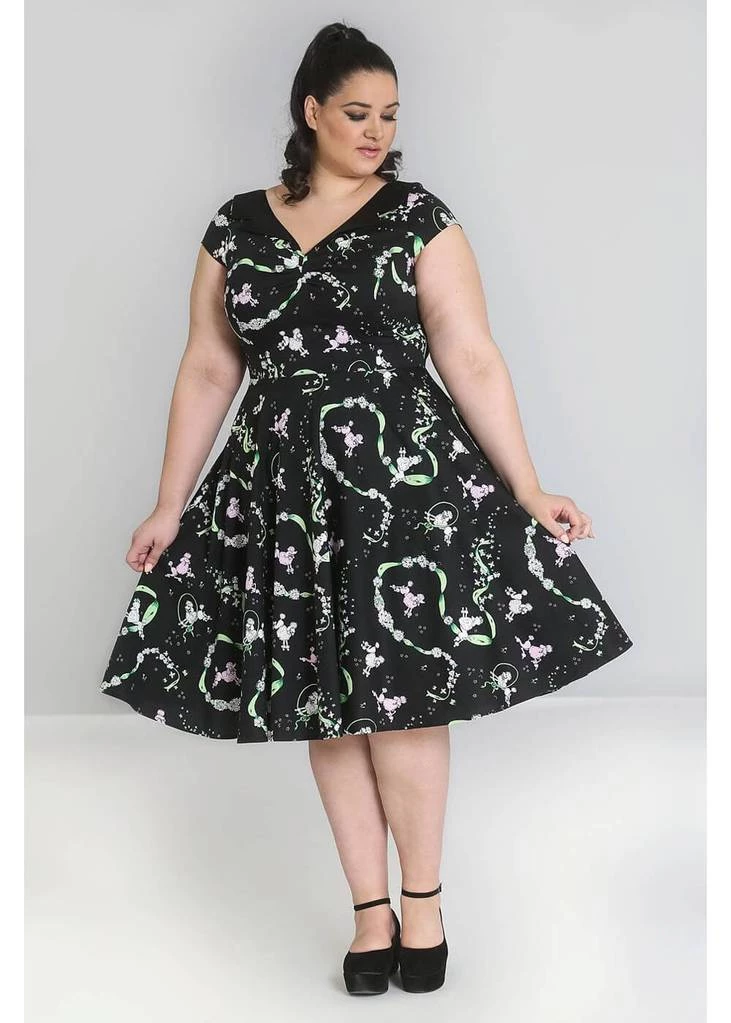 Hell Bunny Lexie Poodles 50's Swing Dress Black New In