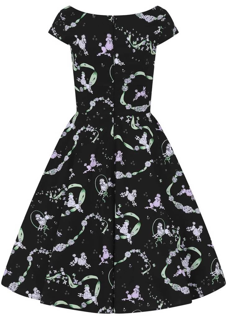 Hell Bunny Lexie Poodles 50's Swing Dress Black New In