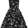 Hell Bunny Lexie Poodles 50's Swing Dress Black New In