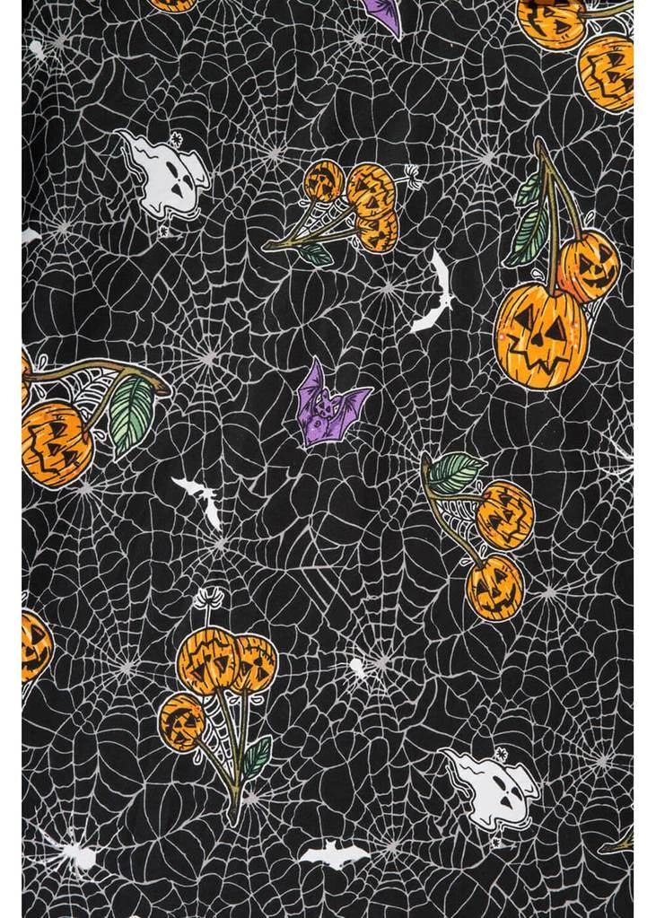 New In Hell Bunny Harlow Halloween 50's Swing Jurk Zwart